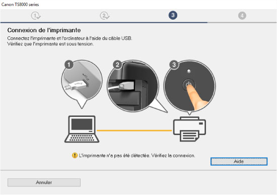 figure : Écran Connexion de l'imprimante